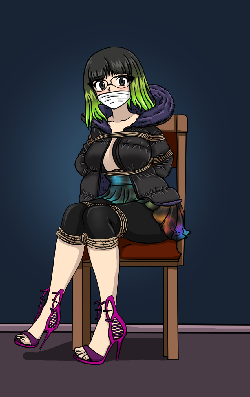 Bondage commission artwork Chair bondage gagged commission